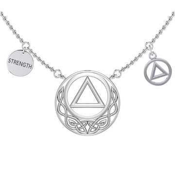 Strength AA Recovery with Celtic Silver Necklace TNC553 - Jewelry